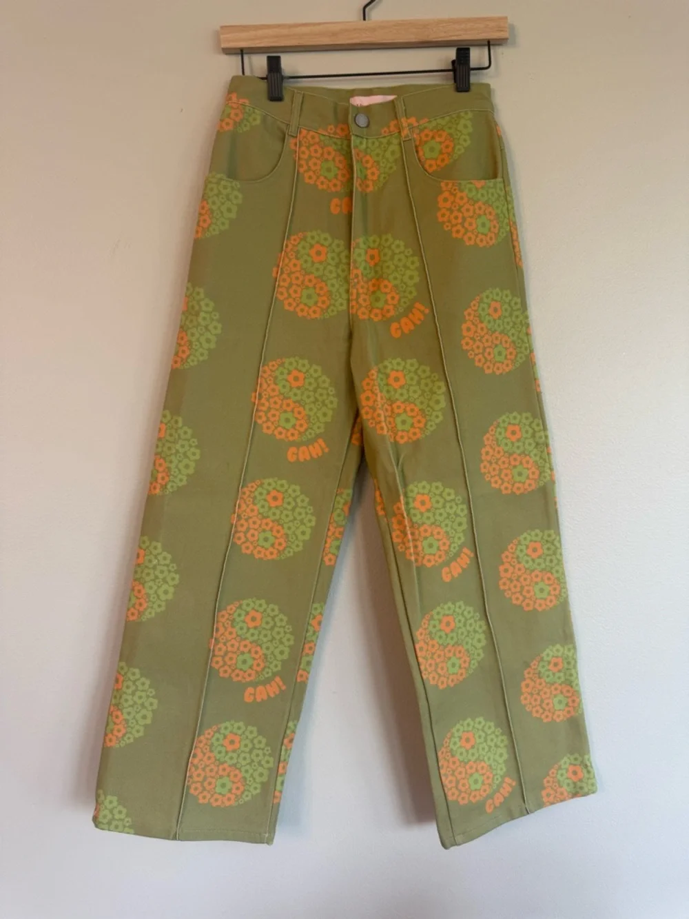 Lisa Says Gah Robyn Yin Yang Floral High Waist Straight Leg Pants Jeans. Sz 27 - Picture 2 of 11